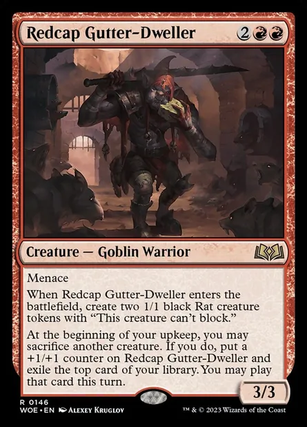 Redcap Gutter-Dweller, Magic card WOE 146 — Wilds of Eldraine set