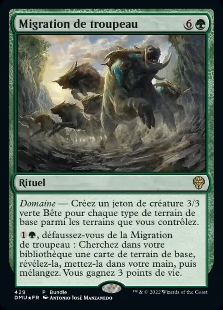 Migration de troupeau, carte Magic DMU 429 — extension Dominaria Uni