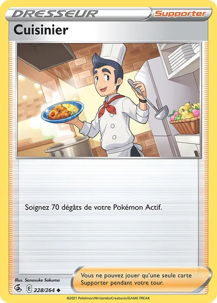 Cuisinier, carte Pokémon FST 228 — extension Poing de Fusion