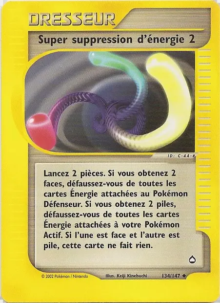 Super suppression d'énergie 2, carte Pokémon AQ 134 — extension Aquapolis