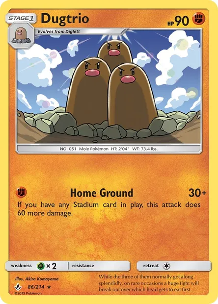 Dugtrio, Pokémon card UNB 86 — Unbroken Bonds set