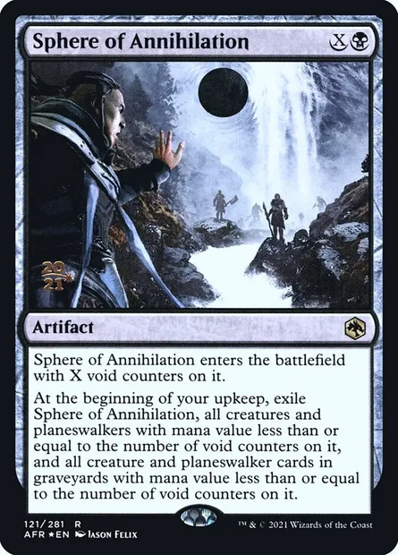 Sphère d'annihilation, carte Magic PAFR 121s — extension Adventures in the Forgotten Realms Promos