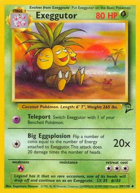 Exeggutor, Pokémon card B2 39 — Base Set 2 set