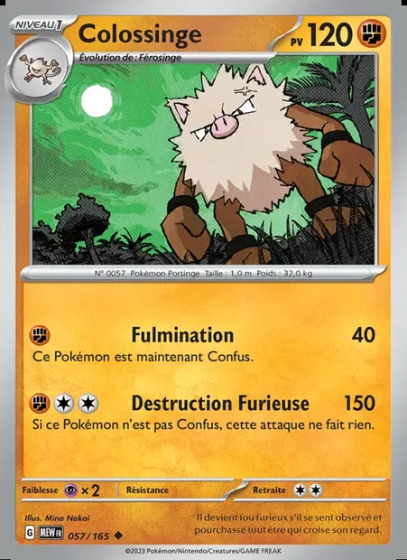 Colossinge, carte Pokémon MEW 057 — extension 151