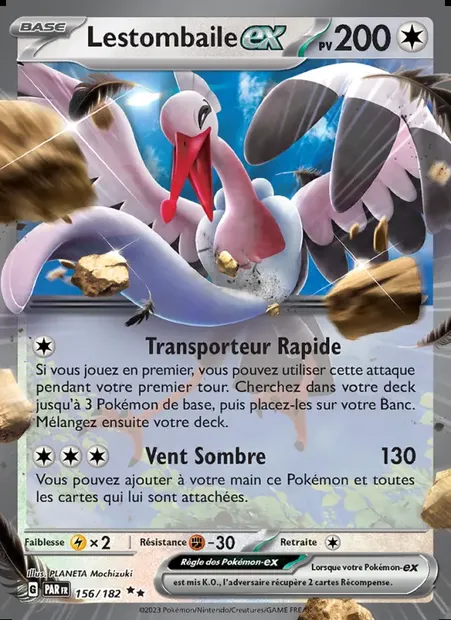 Lestombaile-ex, carte Pokémon PAR 156 — extension Faille Paradoxe