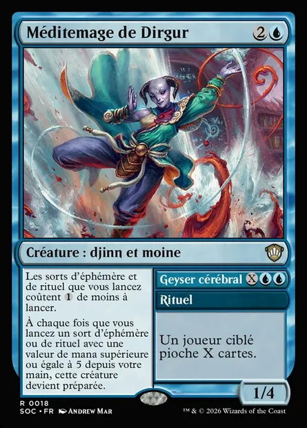 Méditemage de Dirgur // Braingeyser, carte Magic SOC 18 — extension Secrets of Strixhaven Commander