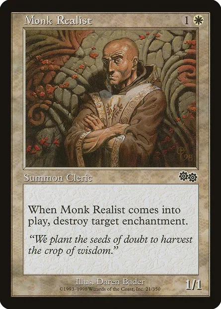 Moine réaliste, carte Magic USG 21 — extension Epopée d'Urza