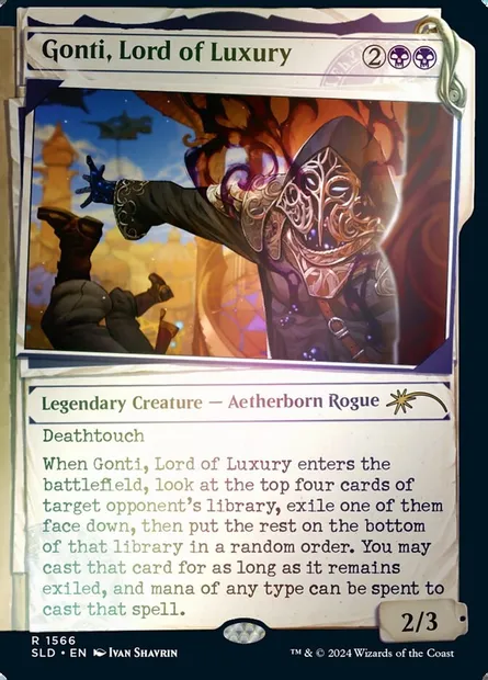 Gonti, seigneur de l'opulence, carte Magic SLD 1566★ — extension Secret Lair Drop