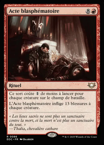 Acte blasphématoire, carte Magic EOC 86 — extension Edge of Eternities Commander