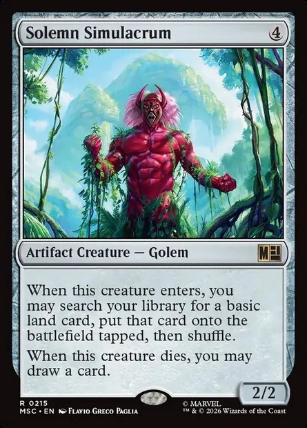 Solemn Simulacrum, Magic card MSC 215 — Marvel Super Heroes Commander set
