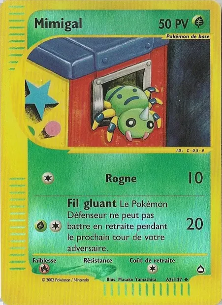 Mimigal, carte Pokémon AQ 62 — extension Aquapolis