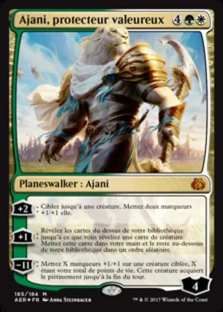 Ajani, protecteur valeureux, carte Magic AER 185 — extension La révolte éthérique