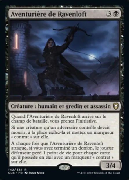 Aventurière de Ravenloft, carte Magic CLB 142 — extension Commander Légendes : la bataille de la Porte de Baldur