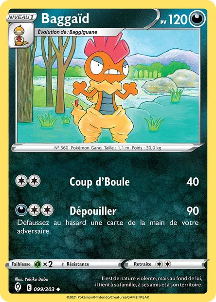 Baggaïd, carte Pokémon EVS 99 — extension Évolution Céleste