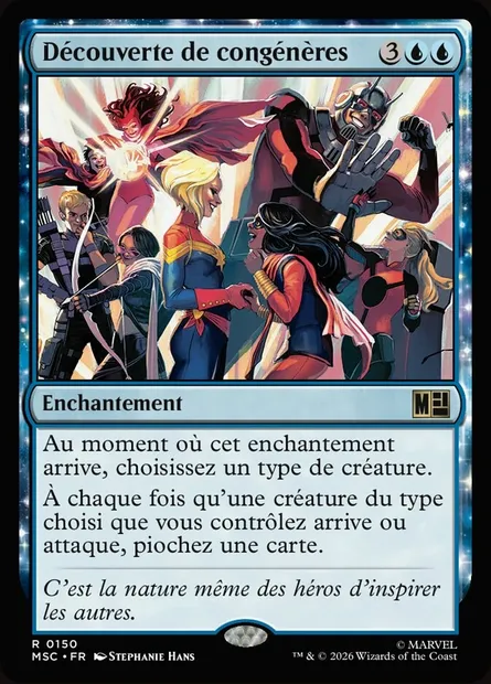 Découverte de congénères, carte Magic MSC 150 — extension Marvel Super Heroes Commander
