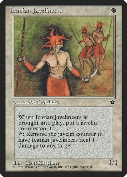 Icatian Javelineers, Magic card FEM 8c — Fallen Empires set