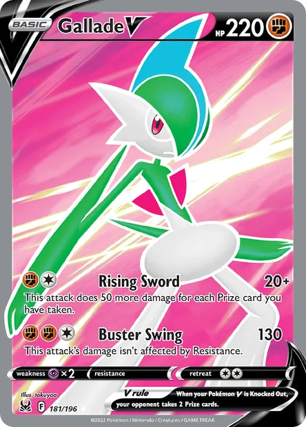 Gallade V, Pokémon card LOR 181 — Lost Origin set