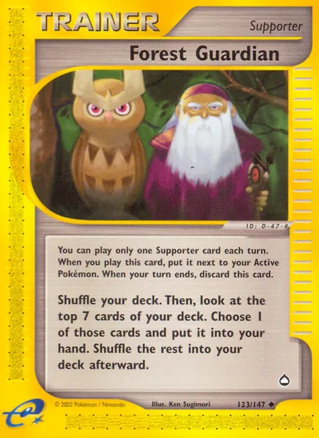 Forest Guardian, Pokémon card AQ 123 — Aquapolis set