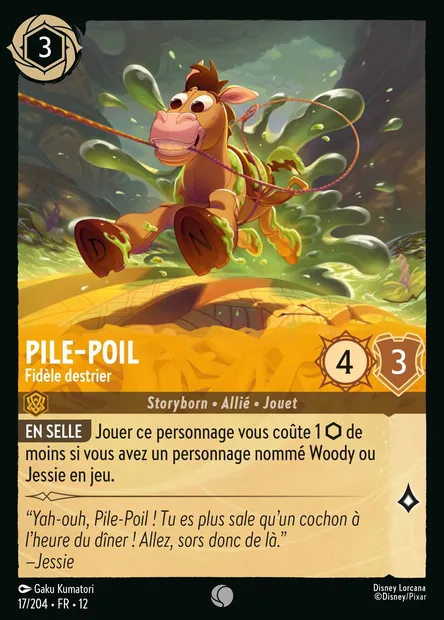 Pile-Poil - Fidèle destrier, carte Disney Lorcana CH12-017 — extension Contrées Inconnues