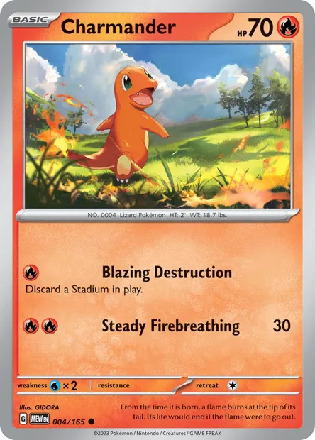 Charmander, Pokémon card MEW 004 — 151 set