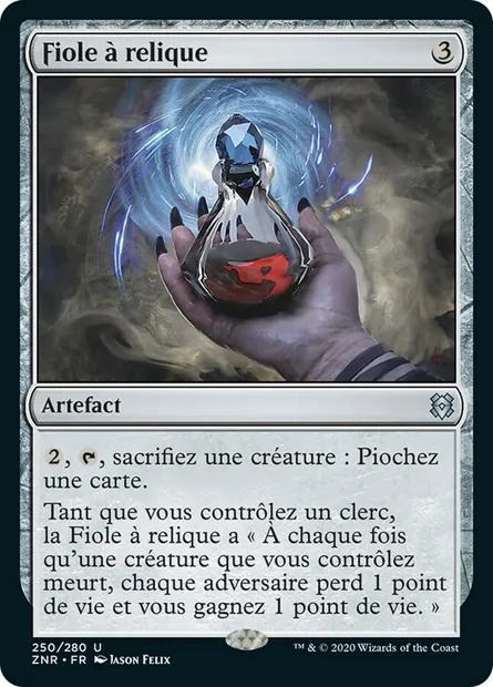 Fiole à relique, carte Magic ZNR 250 — extension Renaissance de Zendikar