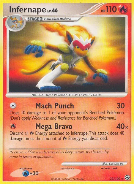 Infernape, Pokémon card MD 22 — Majestic Dawn set
