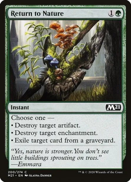 Return to Nature, Magic card M21 200 — Core Set 2021 set