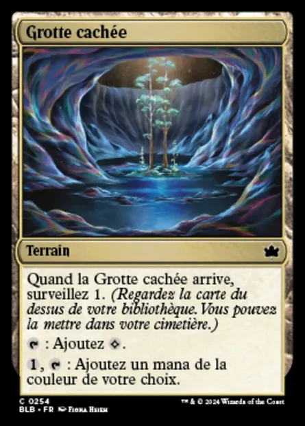 Grotte cachée, carte Magic BLB 254 — extension Bloomburrow
