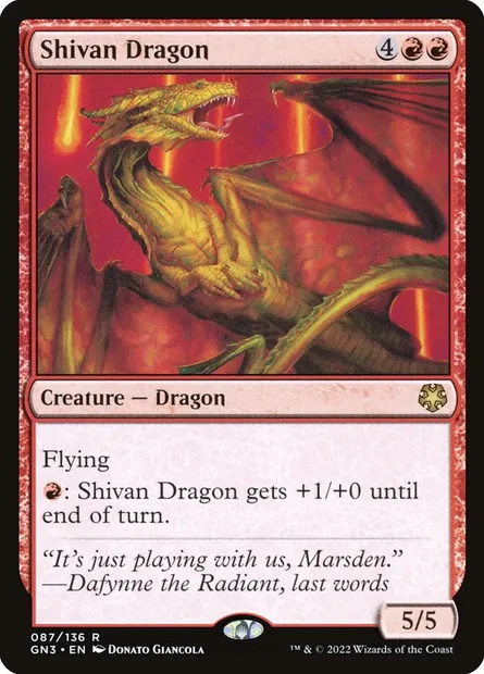 Shivan Dragon, Magic card GN3 87 — Game Night: Free-for-All set