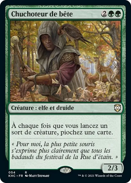 Chuchoteur de bête, carte Magic KHC 54 — extension Kaldheim Commander
