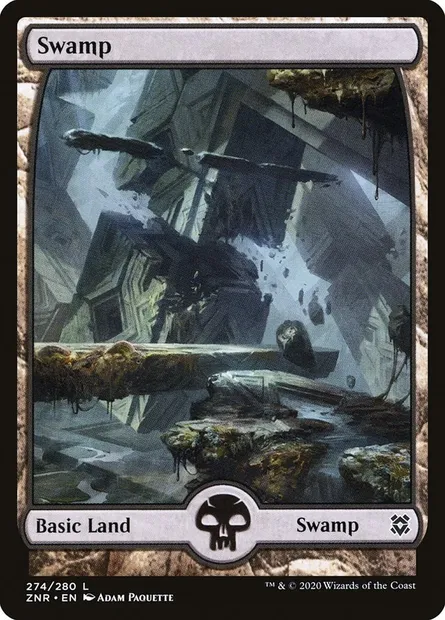 Swamp, Magic card ZNR 274 — Zendikar Rising set