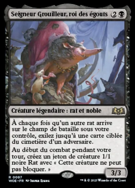 Seigneur Grouilleur, roi des égouts, carte Magic WOE 97 — extension Wilds of Eldraine