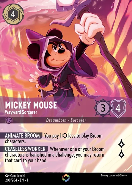 Mickey Mouse - Wayward Sorcerer, Disney Lorcana card CH1-208 — The First Chapter set