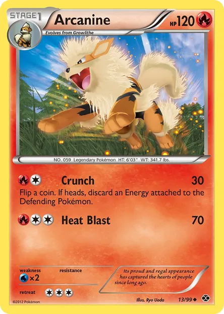 Arcanine, Pokémon card NXD 13 — Next Destinies set