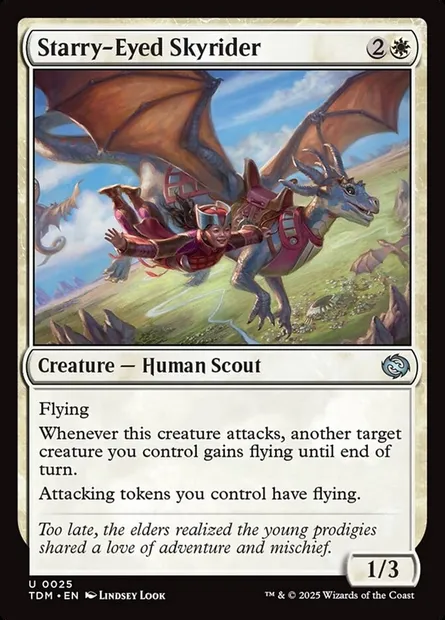 Starry-Eyed Skyrider, Magic card TDM 25 — Tarkir: Dragonstorm set