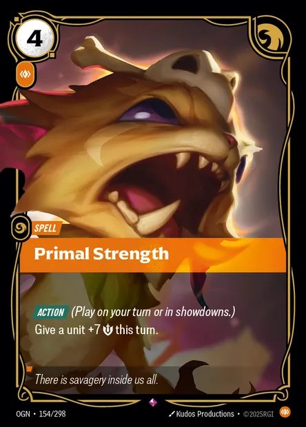 Primal Strength, Riftbound card OGN 154 — Origins set