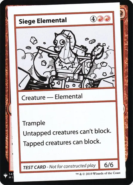 Siege Elemental, Magic card CMB1 64 — Mystery Booster Playtest Cards 2019 set