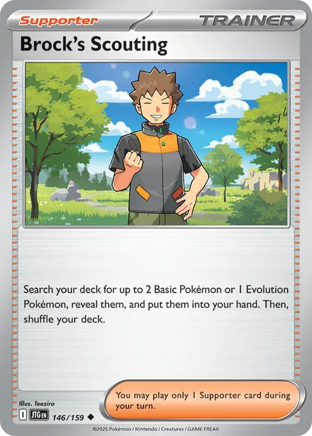 Brock's Scouting, Pokémon card JTG 146 — Journey Together set