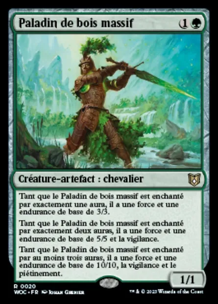 Paladin de bois massif, carte Magic WOC 20 — extension Wilds of Eldraine Commander