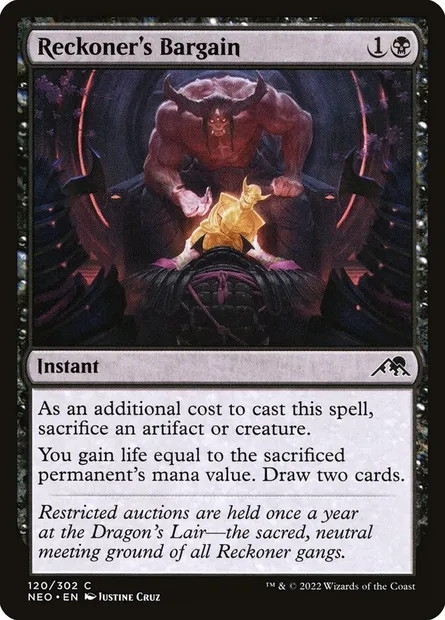 Reckoner's Bargain, Magic card NEO 120 — Kamigawa: Neon Dynasty set
