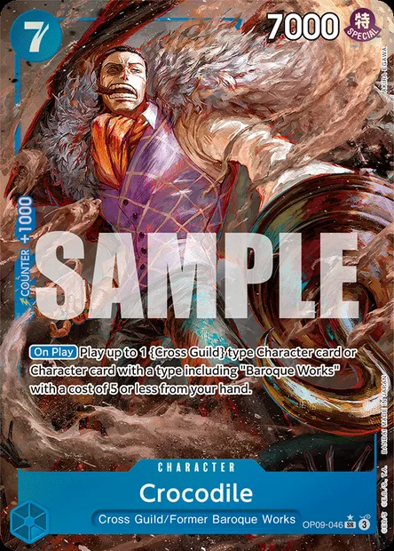 Crocodile, One Piece card OP09-046 — EMPERORS IN THE NEW WORLD set
