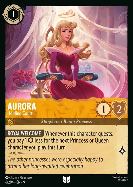 Aurora - Holding Court, Disney Lorcana card CH9-006 — Fabled set