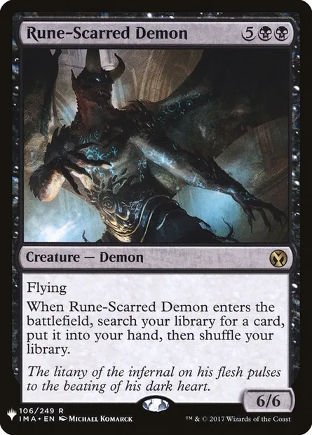 Rune-Scarred Demon, Magic card PLST IMA-106 — The List set