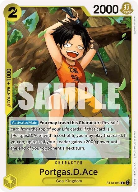 Portgas.D.Ace, One Piece card ST13-010 — The Three Brothers set