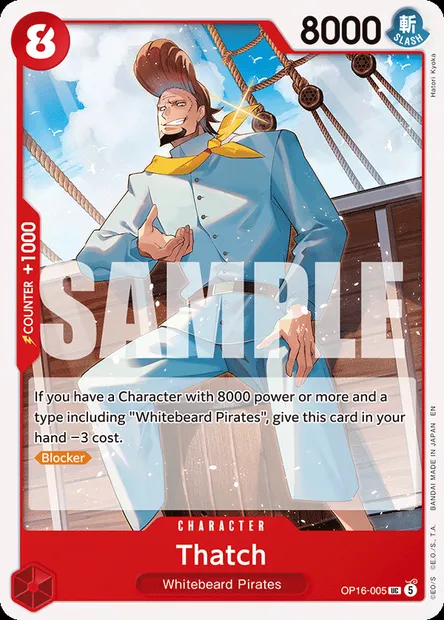 Thatch, One Piece card OP16-005 — THE TIME OF BATTLE set