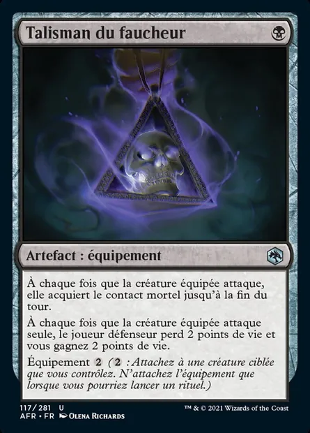 Talisman du faucheur, carte Magic AFR 117 — extension Forgotten Realms: Aventures dans les Royaumes Oubliés