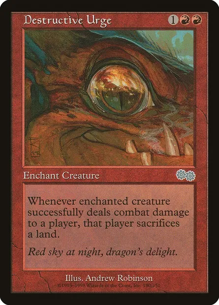 Destructive Urge, Magic card USG 180 — Urza's Saga set