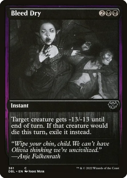 Vider de son sang, carte Magic DBL 361 — extension Innistrad : Double Programme