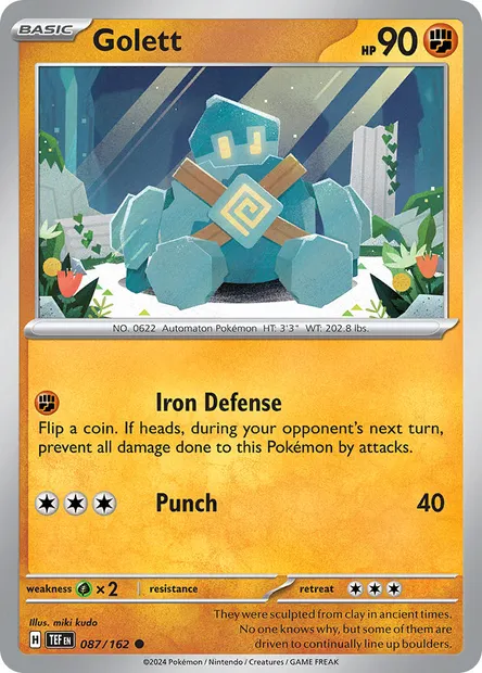 Golett, Pokémon card TEF 087 — Temporal Forces set