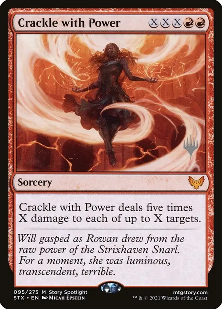 Crackle with Power, Magic card PSTX 95p — Strixhaven: School of Mages Promos set